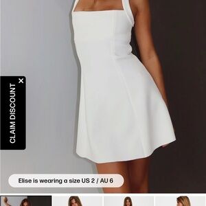 NWT Princess Polly Alyn Halter Mini Dress White- Size 4